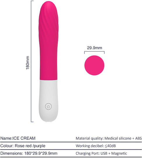 B-Series Joy Δονητής G-Spot 20cm Ροζ