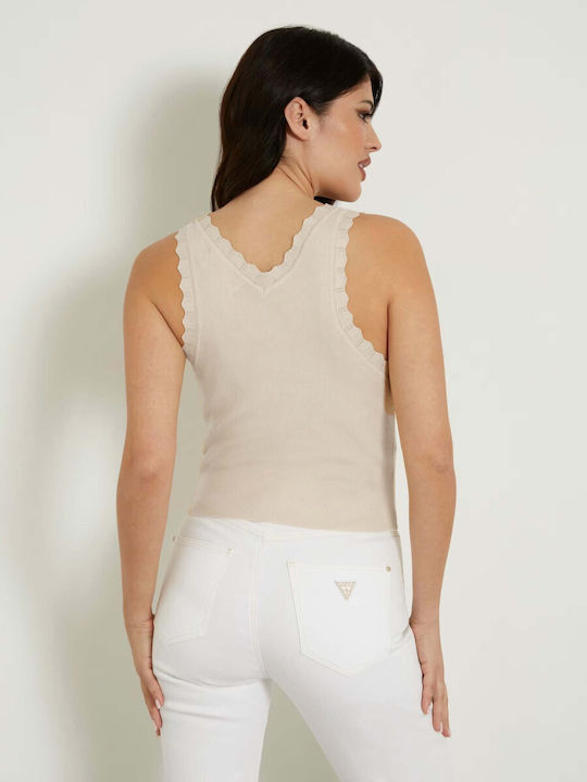 Guess Women's Blouse Sleeveless Beige