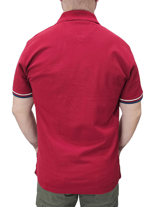 Double Men's Short Sleeve Blouse Polo RED