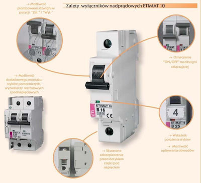 ETI 3-Poles Changeover Panel Push Button Changeover Switch 400V 16A