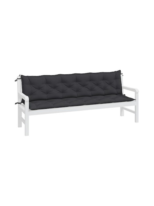 vidaXL Wasserdicht Gartenbankkissen Black 2Stück 50x200cm.