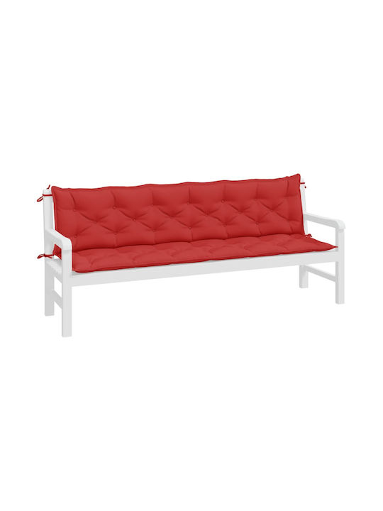 vidaXL Waterproof Garden Bench Cushion Red 2pcs 50x200cm.