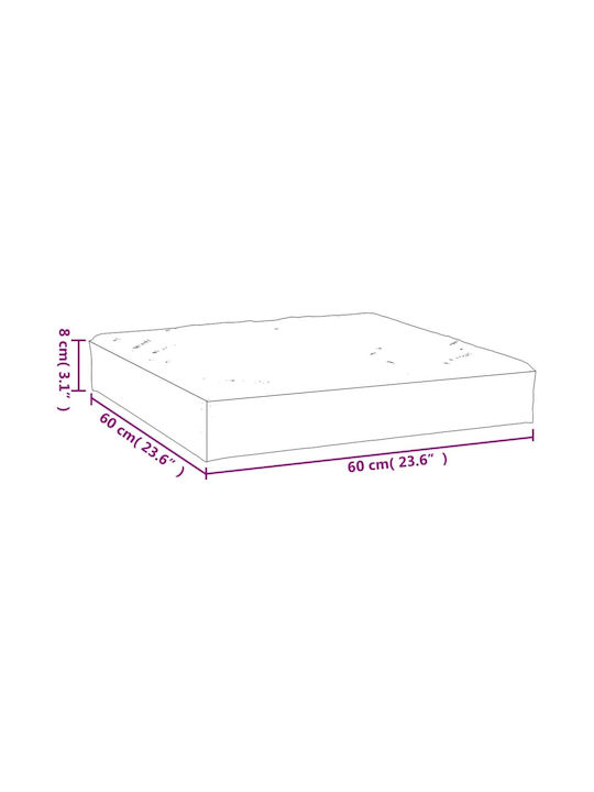 vidaXL Водоустойчива Възглавница за Пейка за Градина Крем 60x60см