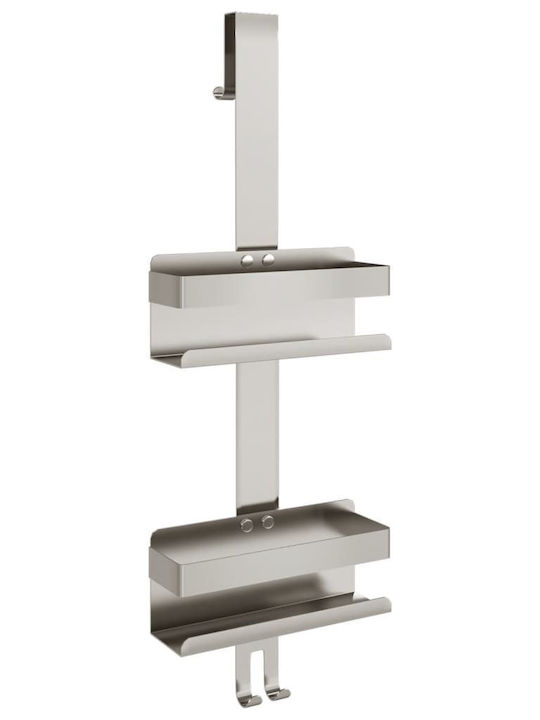 vidaXL An der Wand montiert Badezimmerregal Metallisch 24x6.5x10cm Silber