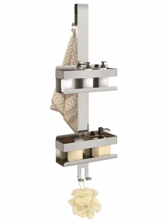vidaXL An der Wand montiert Badezimmerregal Metallisch 24x6.5x10cm Silber