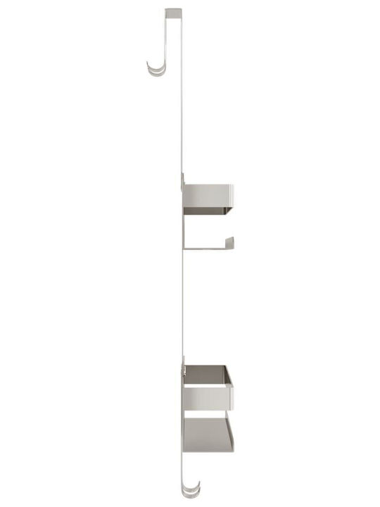 vidaXL An der Wand montiert Badezimmerregal Metallisch 24x6.5x10cm Silber
