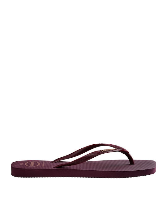 Square Logo Pop Up Damen Zehentrenner in Lila Farbe