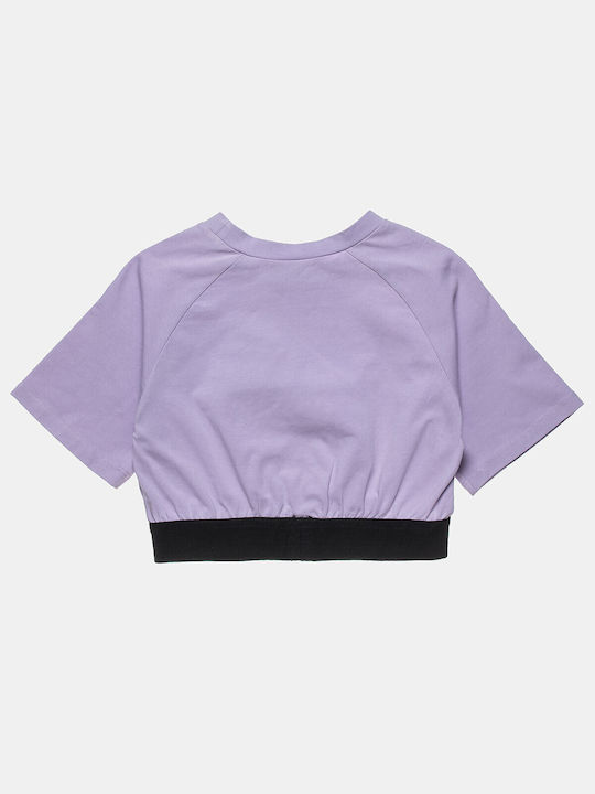 Alouette Kinder-Crop-Top Kurzarm LILA