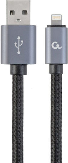 Gembird Braided USB-A to Lightning Cable Μαύρο 1.8m (CCB-MUSB2B-AMLM-6)