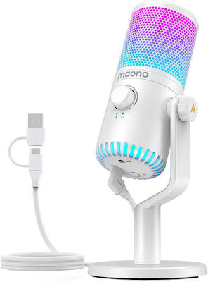 Maono 3.5mm / USB Type-C Microphone Desktop for Voice In White Colour