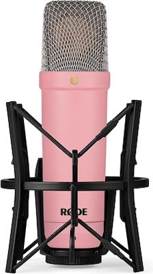 Rode Condenser (Large Diaphragm) XLR Microphone NT-1 Signature Series Shock Mounted/Clip On Mounting for Studio in Pink Color