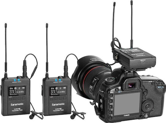 Saramonic UwMic9S Kit 1 (TX+RX) Комплект Безжично Δυναμικό Микрофон Висулка, Щипка, Колан Журналистически в Черен Цвят