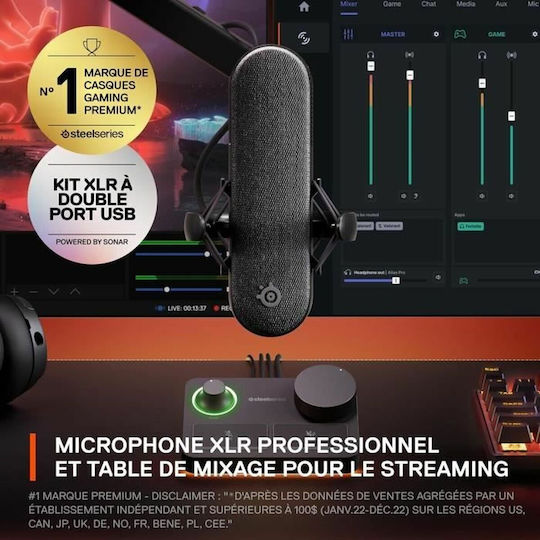 SteelSeries ALIAS Pro Кондензаторен Микрофон Настолен в Черен Цвят