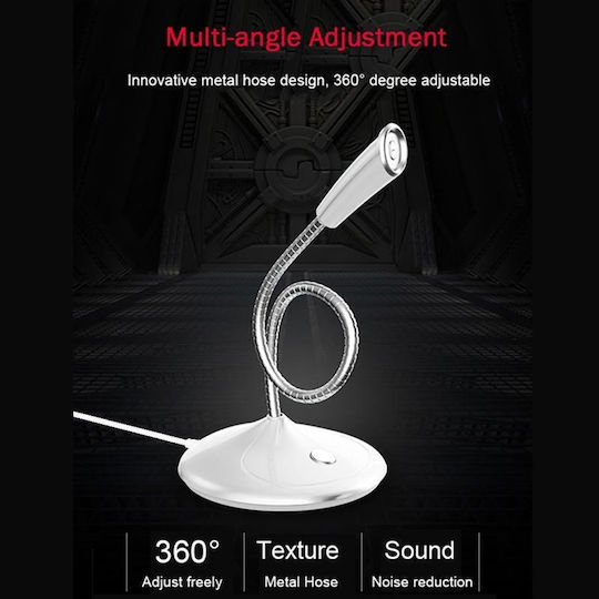 KTV Μικρόφωνο USB Gooseneck σε Λευκό Χρώμα