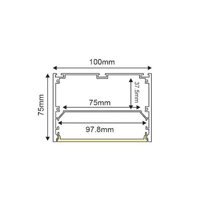 Aca Inigo LED-Streifen-Aluminiumprofil mit Opal Abdeckung