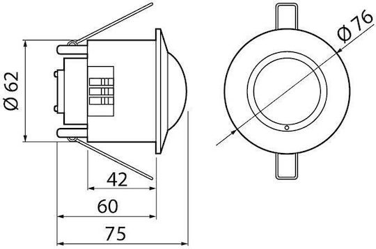 Gtv Verkabelter Mikrowellen Bewegungssensor 360° Reichweite 5m