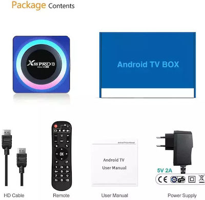 TV Box 4K UHD με WiFi USB 2.0 / USB 3.0 16GB RAM και 16GB Αποθηκευτικό Χώρο με Λειτουργικό Android 13.0