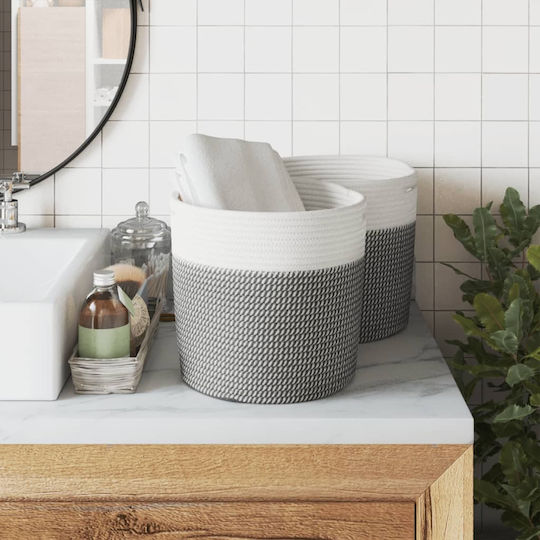 vidaXL Καλάθι Αποθήκευσης Υφασμάτινο Γκρι 28x28x28cm 2τμχ vidaXL Καλάθι Αποθήκευσης Υφασμάτινο Γκρι 28x28x28cm 2τμχ