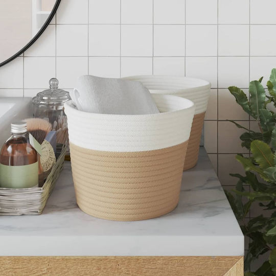 vidaXL Καλάθι Αποθήκευσης Υφασμάτινο Μπεζ 24x24x18cm 2τμχ vidaXL Καλάθι Αποθήκευσης Υφασμάτινο Μπεζ 24x24x18cm 2τμχ