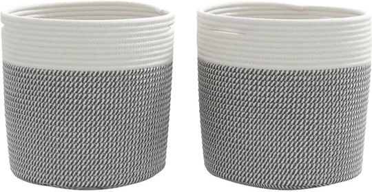 vidaXL Καλάθι Αποθήκευσης Υφασμάτινο Γκρι 28x28x28cm 2τμχ