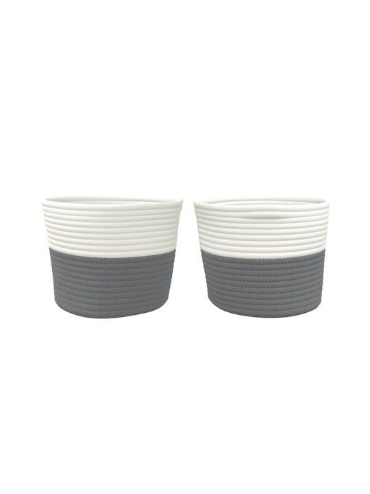 vidaXL Καλάθι Αποθήκευσης Υφασμάτινο Γκρι 24x24x18cm 2τμχ