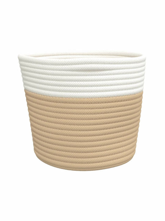 vidaXL Καλάθι Αποθήκευσης Υφασμάτινο Μπεζ 24x24x18cm 2τμχ