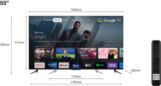 TCL Смарт Телевизор 55" 4K UHD QLED 55C649 HDR (2023)