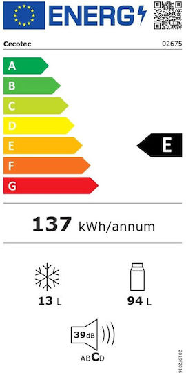Cecotec Mini Bar 107lt Î84.5xL54.9xA55.7cm. Negru Bolero CoolMarket TT