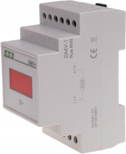 F&F Digital Volt Meter for Electrical Panel Rail Single Phase DMV-1