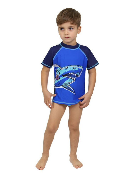 Waves Kids Swimwear UV Shirt Blue