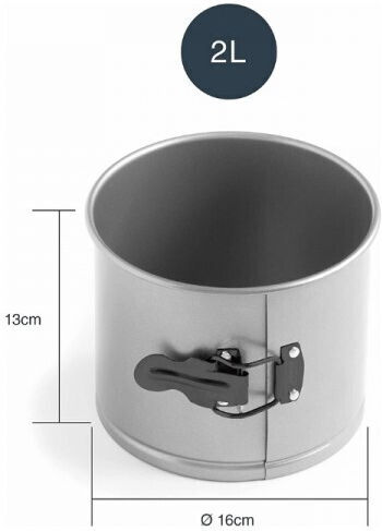 Lacor Formă de Patiserie pentru Chec Rotund din Oțel Inoxidabil cu Bază Detașabilă 16x13buc 1buc