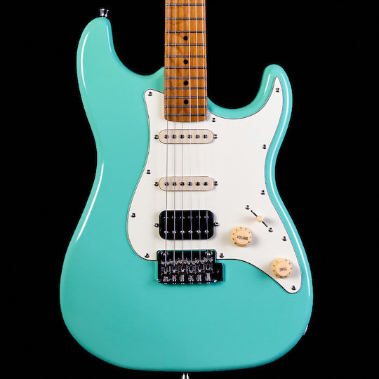 Jet Guitars Електрическа Китара Stratocaster с HSS Магнитна Конфигурация Зелена с Калъф