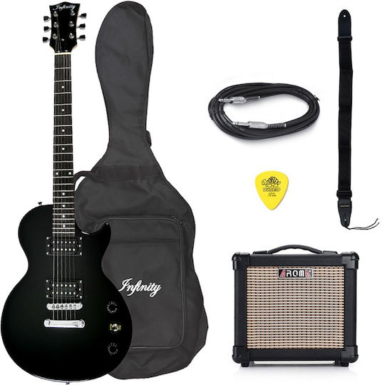 Jacky Jackson LHX7CLS Bundle Set Electric Guitar Single cut with HH Pickup Configuration Black with Case