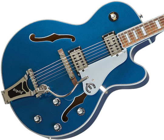 Epiphone Emperor Swingster Chitară Electrică ES cu HH Configurație Doze Delta Blue Metallic