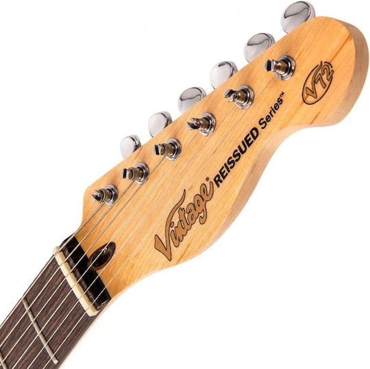 Vintage V72 ReIssued Ηλεκτρική Κιθάρα T Style με HS Διάταξη Μαγνητών Flame Tobacco Burst