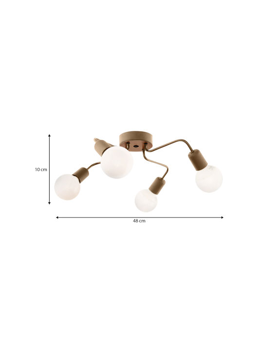 Megapap Horus Ceiling Mount Light 48cm Gold with Socket E27