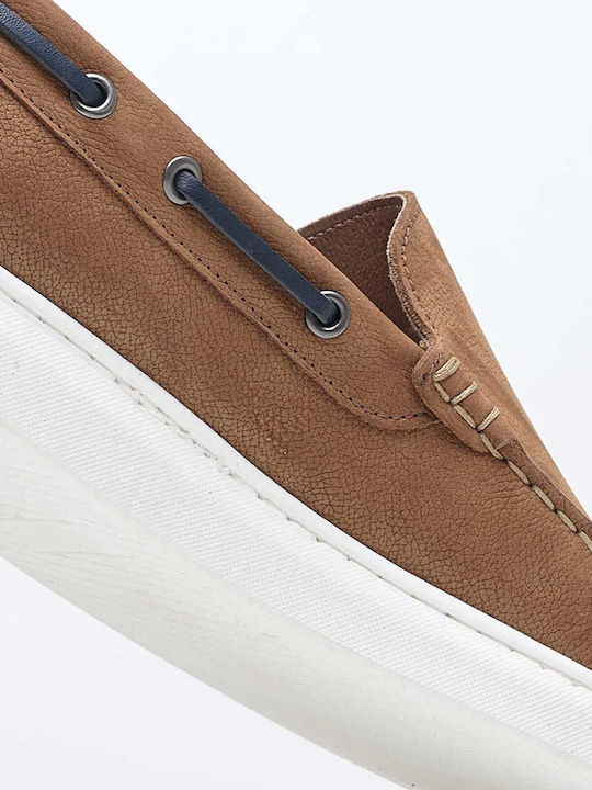 Δερμάτινα Ανδρικά Loafers σε Ταμπά Χρώμα