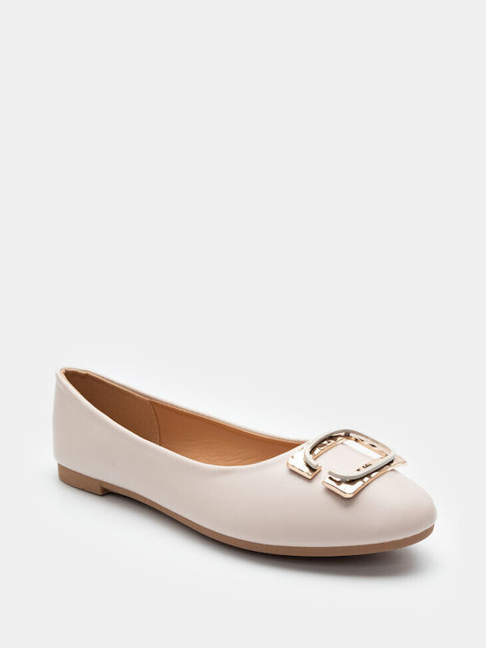 Luigi Damen Ballerinas Spitz zulaufend in Beige Farbe