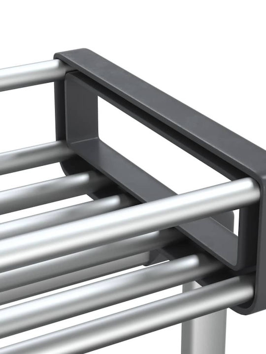 vidaXL Kitchen Trolley Plastic Silver 59x20x75cm