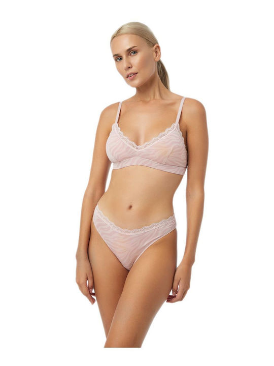 Rio Modal Fimelle Elegance Γυναικείο Slip με Δαντέλα Pink