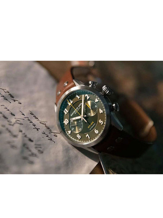 Raymond Weil Freelancer Ανδρικό Ρολόι 42mm Χρονογράφος Αυτόματο με Καφέ Δερμάτινο Λουράκι