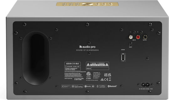 Audio Pro C10 MKII Αυτοενισχυόμενο Ηχείο με Wi-Fi & Bluetooth 80W (Τεμάχιο) Γκρι