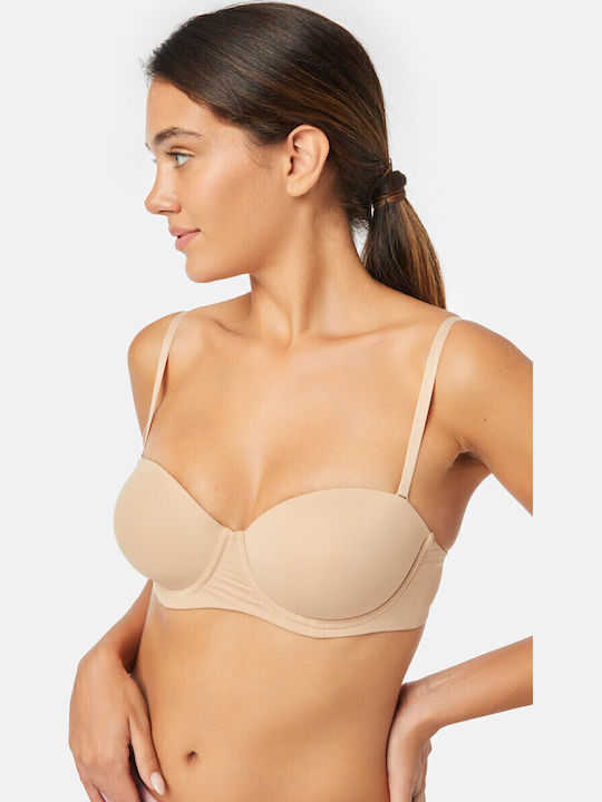 Nude Strapless Σουτιέν με Ελαφριά Ενίσχυση
