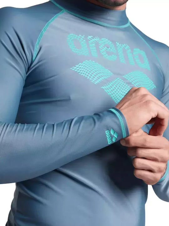 Arena Rash Vest Men's Long Sleeve Sun Protection Shirt Gray