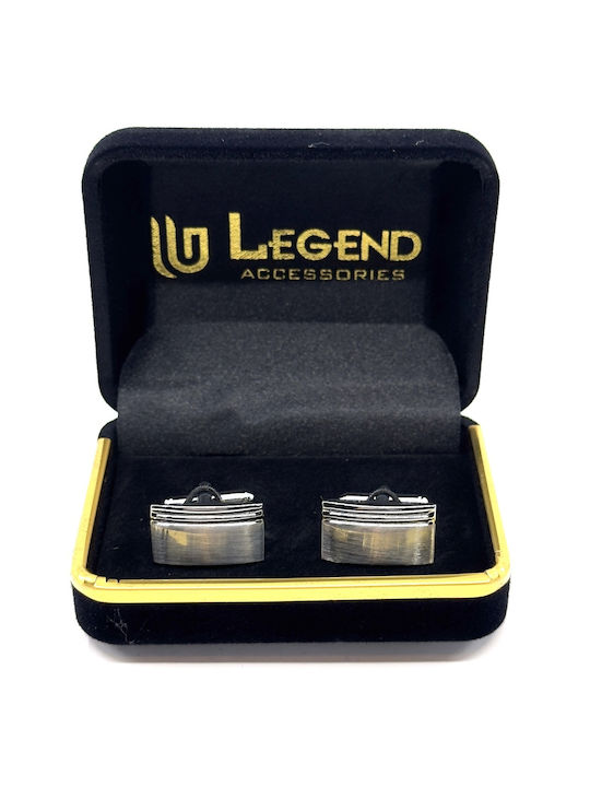 Legend Accessories Manschettenknöpfe aus Silber in Silber Farbe