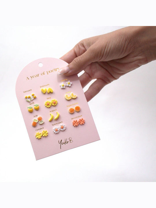 Yuko.b Card 12 Pairs of Earrings A Year Vivid Poetry