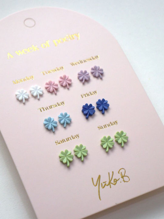 Yuko.b Καρτέλα 7 Ζευγάρια Σκουλαρίκια A Week Poetry Chance