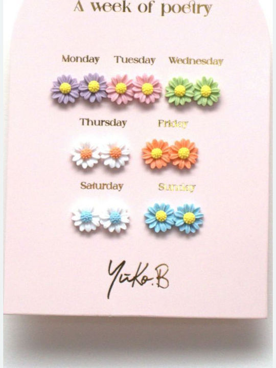 Yuko.b Card 7 Pairs of Earrings A Week Poetry Flowers