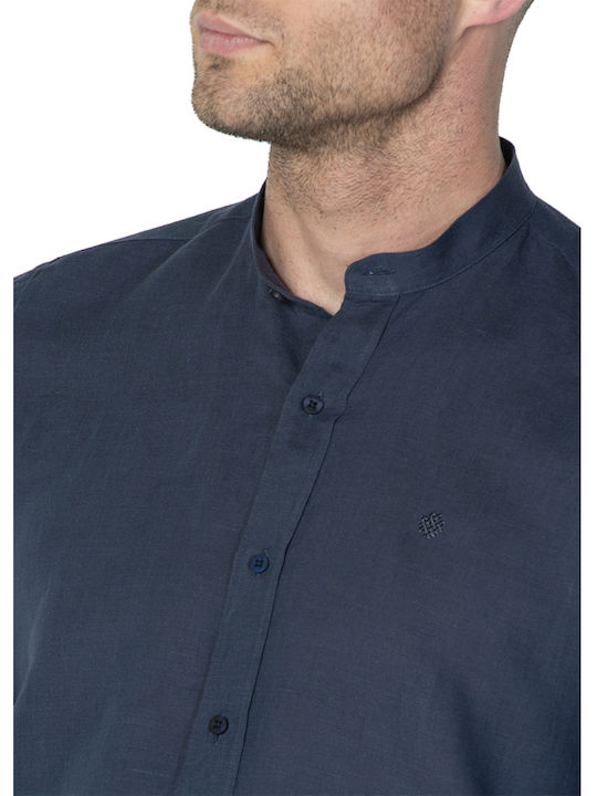 Langärmlig Leinen Hemd Dark Blue