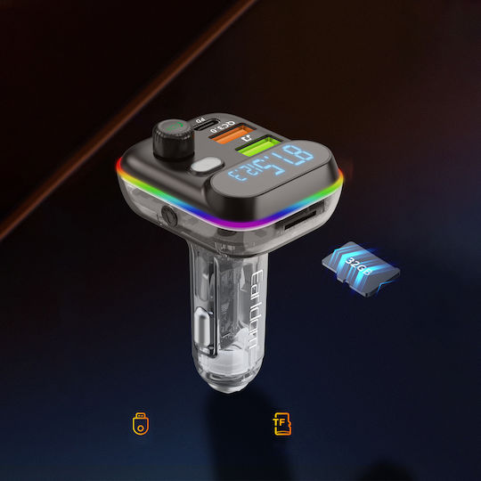 Earldom FM Transmitter Αυτοκινήτου mit Bluetooth / USB / Typ-C,TC-TC